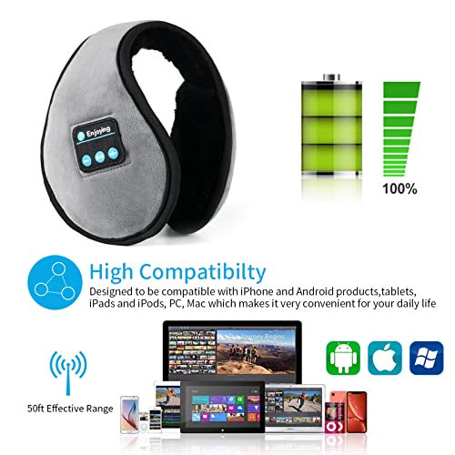 ERNSITNG Wireless Earmuffs, Headphones Warmer Ear Muffs,Wireless Headphones Earmuffs Built-in HD Speakers And Microphone Foldable Suitable For Men, ERNSITNG