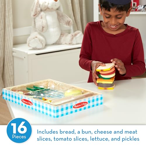 Melissa & Doug Wooden Sandwich-Making Pretend Play Food Set Melissa & Doug