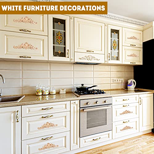 20 Pcs Wood Appliques Decorative Wood Applique for Furniture Wooden Carved Onlay Appliques Wood Appliques and Onlays for Furniture DIY Wood Carving Sanwuta