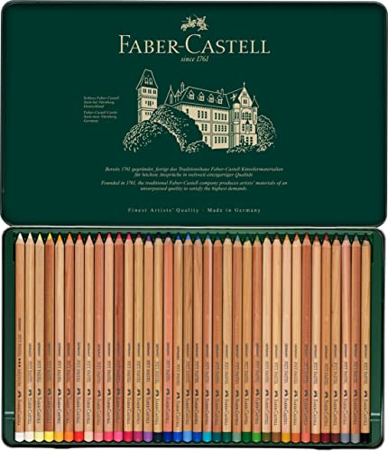 Faber-Castel Pitt Pastell Coloured Pencils in Metal Case, 36 Count (Pack of 1), Assorted Faber-Castell
