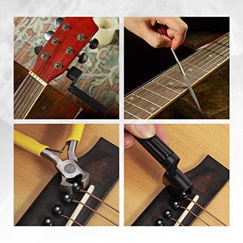 MIFOGE 45Pcs Guitar Repairing Maintenance Tool Kit with Carry Bag Large Care Set of Tools for Acoustic Guitar Electric Guitar Ukulele Bass MIFOGE
