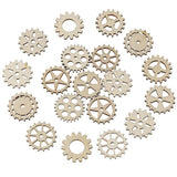 hobbyhub 100 Pcs Wooden Gear Wheels Decoration,Mixed Style Unfinished Blank Wooden Pieces for Making DIY Crafts hobbyhub