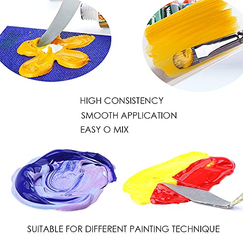 TRANSON Acrylic Paint Set 24-color with 12 Paint Brushes and Palette Non-toxic for Canvas Craft Rock Art Painting TRANSON