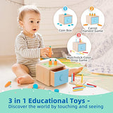 TOOKYLAND Montessori Toys for 1 Year Old, 8 in 1 Learning Educational Set Wooden Toys (Includes Stacking Cups, 3 in 1 Educational Box, Pound Bench, TOOKYLAND