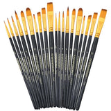Transon 20pcs Art Painting Brush Set for Acrylic Watercolor Gouache Hobby Craft Face Painting TRANSON