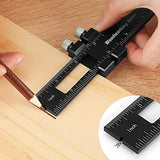 Woodworking Ruler Precision Pocket Rule - 12, 8, 6 Inch Metal Slide Stop Marking Ruler Metric Inch Measuring Wood Working Scribing Rulers Measure vicrays