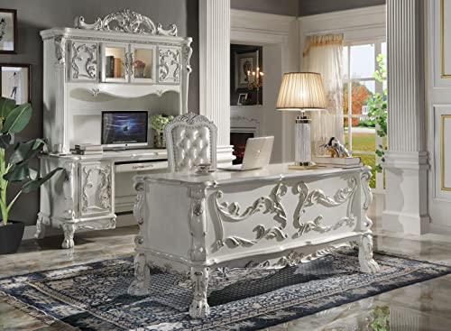 Acme Furniture Dresden 36" Wide Wooden Executive Writing Desk, Bone White Finish Acme Furniture