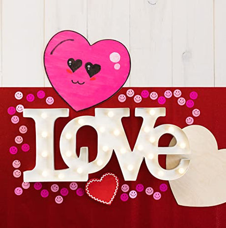 DIY Wooden Heart Cutouts for Crafts 5-1/2 inch, 1/8 inch Thick, Pack of 5 Unfinished Shapes for Valentines Day Décor, by Woodpeckers Woodpeckers