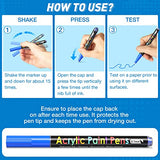 Acrylic Paint Pens Paint Markers Set of 18: Fine Point for Rock Painting Glass Wood Ceramic Fabric Metal Canvas Easter Eggs Pumpkin Kit, Drawing Art JR.WHITE