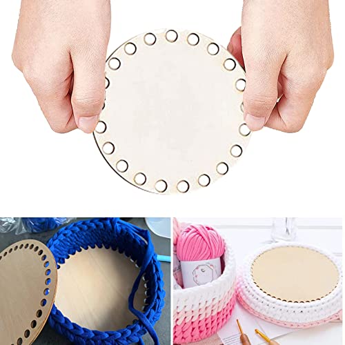EAGLES 2Pcs Natural Wood Basket Bottom, Round Circle Blank Crochet Basket Wood Base Circle Wooden Bottom Bases for DIY Basket Weaving Crochet EAGLES