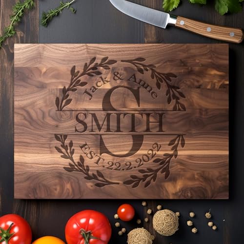 Custom Cutting Boards, Personalized Engraved Cutting Boards, Maple/Walnut Cutting Boards Customized, are Personalized Gifts, Wedding, Birthday, - WoodArtSupply