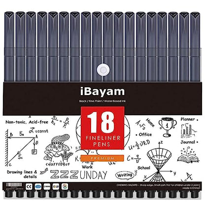iBayam Journal Pens Fine Point Markers Fine Tip Drawing Pen Porous Fin –  WoodArtSupply