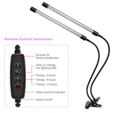 YGS-Tech LED Black Light Dual Head, 20W UV Light Fixture with Clamp, 395-405nm UV Gooseneck Lamp USB Powered for Blacklight Party, Stage Lighting, YGS-Tech