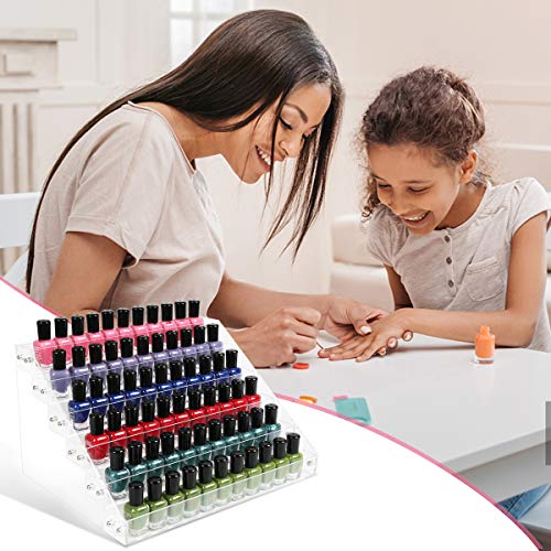 Umirokin Nail Polish Organizer, 6 Tiers Acrylic Paint Rack, Clear Display Holder Storage for Ink Gel Nail Polish Sunglasses Essential Oil Holds up to Umirokin