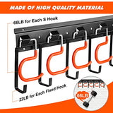 TVKB 68'' All Metal Garden Tool Organizer Adjustable Garage Tool Organizer Wall Mount Garage Organizers and Storage with Heavy Duty Hooks Tool TVKB