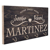 People People Personalized Wood Key Hanger for Wall | New Home Décor Gift for Wedding Housewarming | Customized Gifts for Couple Mr Mrs Key Ring People People