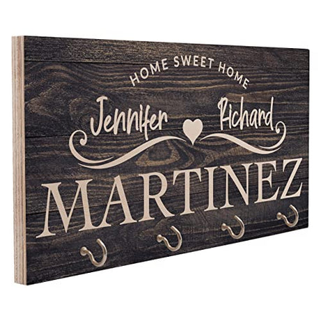 People People Personalized Wood Key Hanger for Wall | New Home Décor Gift for Wedding Housewarming | Customized Gifts for Couple Mr Mrs Key Ring People People
