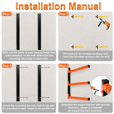 Thanaddo 3-Level Lumber Storage Rack Heavy Duty Metal Wall Mount, Lumber Wood Tool Box Organizer Rack, Wall Lumber Wood Rack Workshop Rack Indoor & Thanaddo