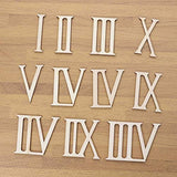 Supvox 24 Pcs Unfinished Wood Letters Roman Numerals Shapes Wooden Slices Wood Numerics Numbers Ornaments for Arts and Crafts 7cm SUPVOX