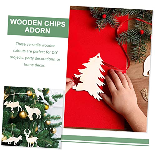 EXCEART 30pcs Animal Doodle Wood Chips Blank Wooden Cutouts DIY Blank Wood Chip Unfinished Wooden Crafts Chrismas Tree Hanging Decoration Wood Animal EXCEART