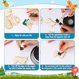 Barydat 100 Pcs Wooden Magnets DIY Wooden Arts and Crafts for Kids Craft and Art Painting Kit Supplies Party Birthday Gift Party Favors for Easter Barydat