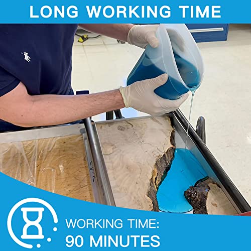 Epoxy Resin Kit, Crystal Clear Deep Pour Epoxy Resin for River Tables, Live Edge and Wood Filler, ¾ Gallon Clear Casting Pourable Epoxy Resin(2:1 Mix JDiction