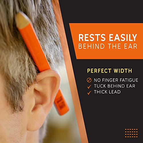 Pine Pencil Carpenter Pencils, Pack of 24, Orange, Versatile and Reliable, Heavy-Duty Marking, Ergonomic Design, High Visibility Pine Pencil