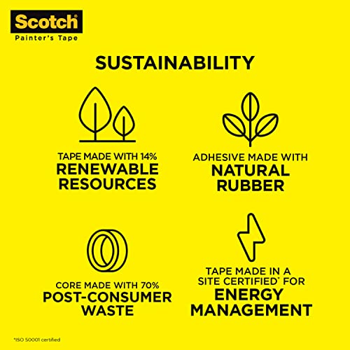 Scotch Exterior Painter's Tape, 1.88 in x 45 yd, Waterproof Masking Tape For Exterior Surfaces, Can Handle Wind, Rain, Humidity & Direct Sunlight, Scotch