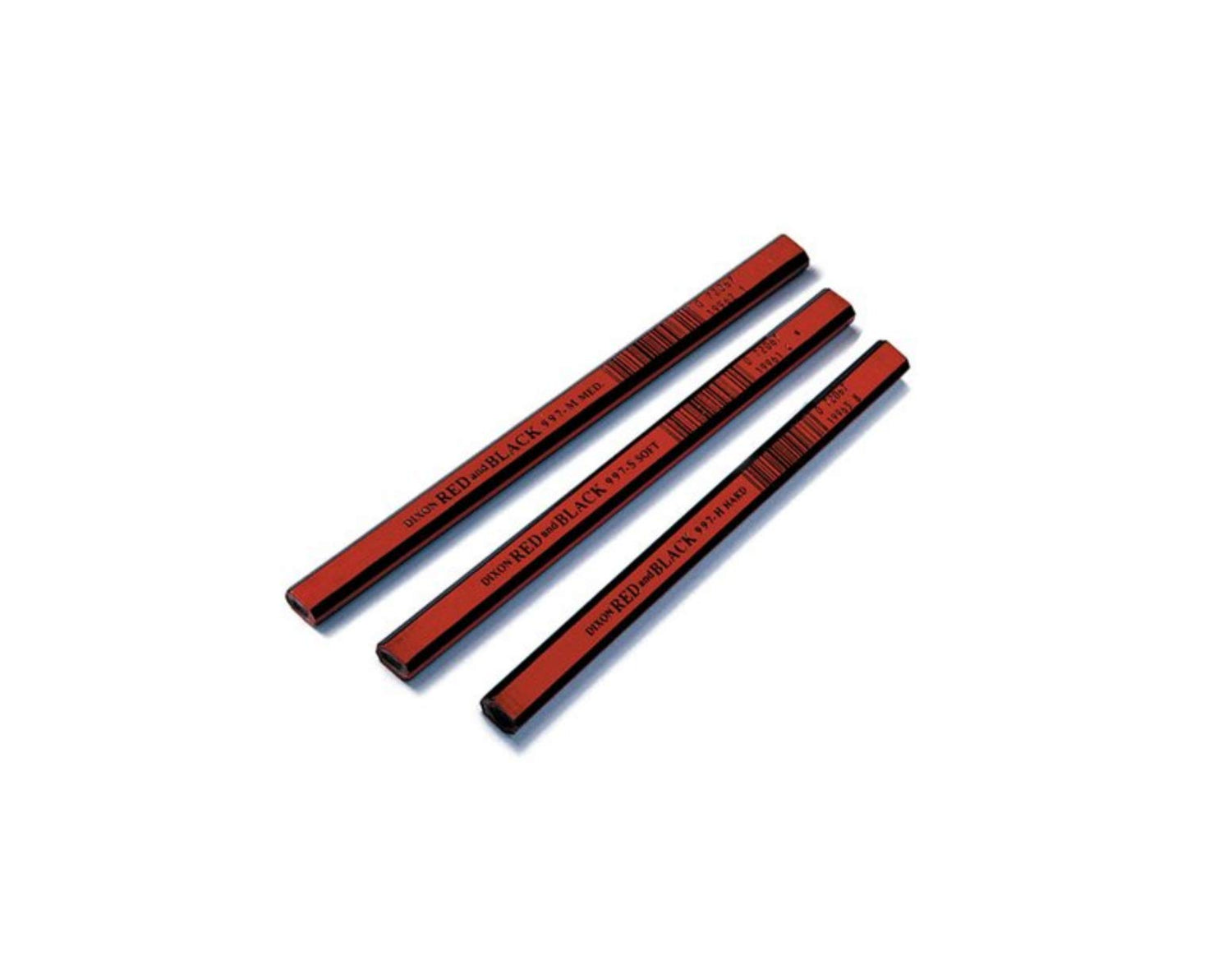 DIXON Industrial Carpenter Pencils, Hard Graphite Core, Red/Black, 7", 12-Pack (19973) Dixon
