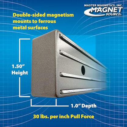 Master Magnetics Magnetic Tool Holder with Magnetic Mount - 12" Wide, 30 lb per inch Pull, Gray, 07576 - WoodArtSupply