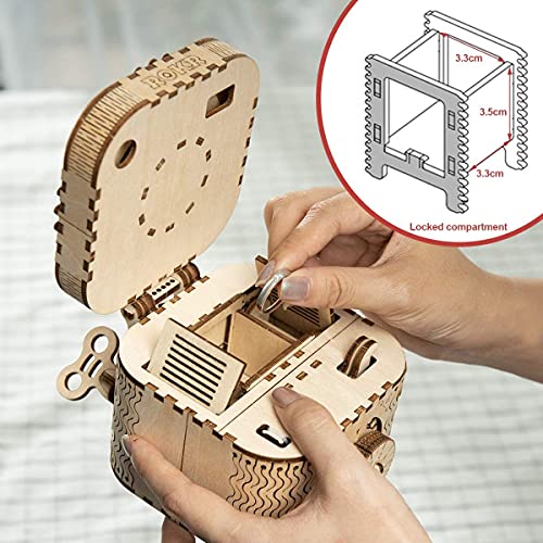 ROKR Treasure Box 3D Wooden Puzzle with Combination Lock Mechanism for Adults and Teens - WoodArtSupply