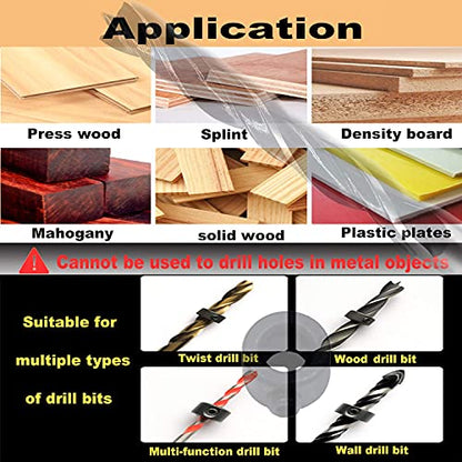 QISF 16Pcs Brad Point Wood Drill Bit 3/4/5/6/8/10/12mm Wood Working Drill with 3-12MM Center Point and Stopper Perfect for Woodworking Carpentry - WoodArtSupply