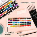 Grabie Watercolor Paint Set, Great for Painting, 50 Colors, Detail Paint Brush Included, Art Supplies, for Artists, Amateur Hobbyists and Painting Grabie