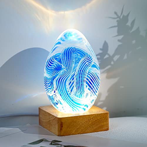 ZEERSHEE Pack 2 Wooden LED Light Display Base Crystal Glass Light Base Stand Wood LED Display Stand for 3D Crystal Laser Glass Resin Art Warm Light ZEERSHEE