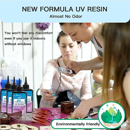 JDiction 400g UV Resin, New Formula Crystal Clear UV Resin Solar Cure Sunlight Activated Hard UV Resin Kit for Jewelry Making, Casting and Coating JDiction