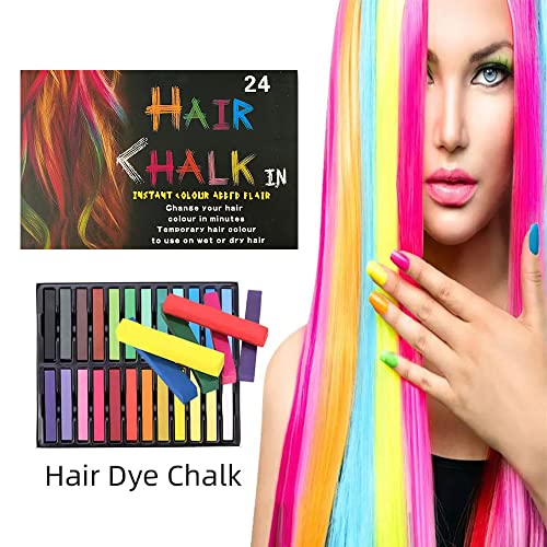 Girlzone Hair Chalks Set, 10-Piece Temporary Hair Chalks For Girls