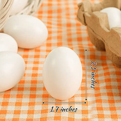 SallyFashion 48 Pcs White Wooden Eggs Fake Eggs Easter Eggs for Children DIY Game,Kitchen Craft Adornment,Toy Foods - WoodArtSupply