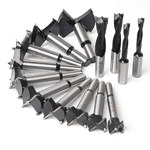 Forstner Bit Set, Wood Drilling, w/Carbide Tipped 14 Piece Set by KOWOOD - WoodArtSupply