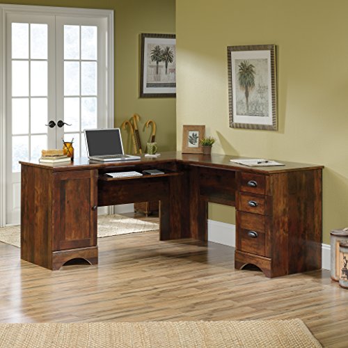 Sauder Harbor View Corner Computer Desk, Curado Cherry finish Sauder