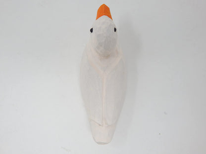 Selsela Pekin Duck Figurine Wood Statue Miniature Handmade Art Decoy Mini Carved Bird Decor Drake Male Small Animals Collectible - WoodArtSupply