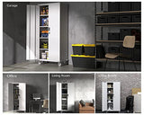 VINGLI 72" Tall Metal Storage Cabinets with Doors and 4 Adjustable Shelves for Garage, Office, Classroom, Laundry&Utility Room with Wheels, Grey, 32W VINGLI
