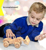 Puzzled 3D Puzzle Bulldozer Wood Craft Construction Model Kit, Fun Unique & Educational DIY Wooden Toy Assemble Model Unfinished Crafting Hobby Puzzled