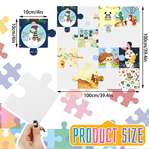 Junkin 100 Pcs Large Blank Puzzle Puzzle Pieces Cutouts DIY Make Your Own Puzzle Kit Paper Puzzle Kit for Classroom Decor Bulletin Board School DIY
