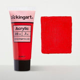 KINGART 500-112 PRO Artist Quality Scarlet Acrylic Paint, 22ml (0.74oz) Tubes, 3 Pack - Set (66ml Total), Scarlet Red KINGART