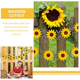 Yardwe 1 Set Sunflower Decoration Blank Cutouts Wood Chips Unpainted Cutouts Pendants Sunflower Wood Door Hanger Unfinished Flower Cutouts Tree Yardwe