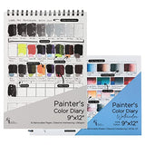 HG Art Concepts Painters Color Diary - 9x12" Spiral-Bound Acid-Free Color Swatch Book - Oil/Acrylic & Watercolor/Multimedia Bundle HG Art Concepts