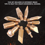 Wood Burning Pen Tips, 23Pcs Woodburning Accessories Stencils Soldering Iron Pyrography Working Carving Tool Kit for Walfront