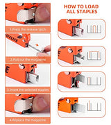 DIFFLIFE Staple Gun Heavy Duty, YEAHOME 4-in-1 Stapler Gun with 2400 Staples, Manual Brad Nailer Power Adjustment Stapler Gun for Wood, Crafts, DIFFLIFE