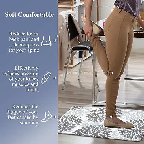 HEBE Anti Fatigue Kitchen Rug Sets 2 Piece Non Slip Kitchen Mats for Floor Cushioned Kitchen Rugs and Mats Waterproof Comfort Standing Mat Runner for HEBE