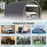 Outsunny 10' x 16' Carport, Heavy Duty Portable Garage Storage Tent with Large Zippered Door, Anti-UV PE Canopy Cover for Car, Truck, Boat, Outsunny